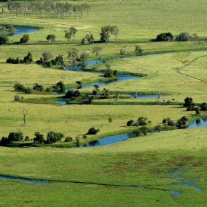 The Fitzroy Basin waterways are adjacent to valuable farming and grazing land.